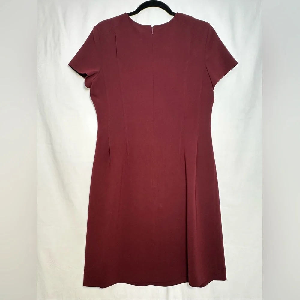 Theory Burgundy Corset Tee A-Line Dress - Picture 4 of 5